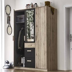 WIMEX Kleiderschrank Cariba 135 x 199 cm Holzoptik Braun Eiche