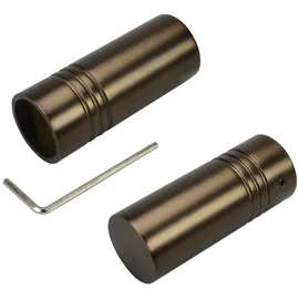LIEDECO Gardinenstange LIEDECO "CELZYLIN01SG1L" Gr. 1, braun (bronzefarben), L:120cm Ø:25mm, Metall, Gardinenstangen, 1-läufig im Fixmaß Ø 25 mm