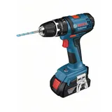 Bosch GSB 18-2-LI Professional Akku Bohrschrauber Professional mit 2 x 1,5 Ah Akkus mit L-Boxx - Schwarz/Blau