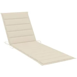 vidaXL 2-Personen-Sonnenliege mit Auflagen 130 x 0 x 20 cm Cremeweiß