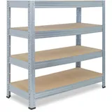 shelfplaza PRO 115x120x40 cm Schwerlastregal in verzinkt mit 4 Böden und 200 kg Traglast pro Boden