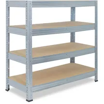 shelfplaza PRO 115x120x40 cm Schwerlastregal in verzinkt mit 4 Böden und 200 kg Traglast pro Boden