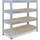 shelfplaza PRO 115x120x40 cm Schwerlastregal in verzinkt mit 4 Böden und 200 kg Traglast pro Boden