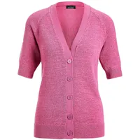 GOLDNER Strickjacke Kurzgröße Damen Cardigan Pink 25