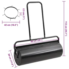 vidaXL Gartenwalze Rasenwalze mit Rasenlüfter 63 L