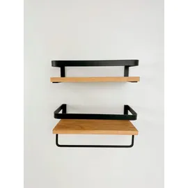 Andas Wandregal Glarus 40 x 18 x 20 cm Schwarz