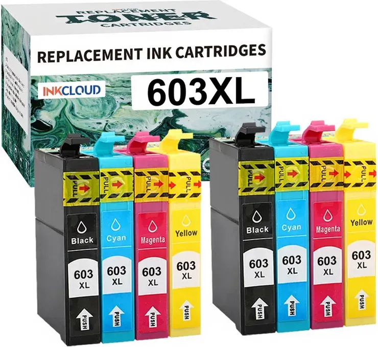 inkcloud 603/603XL Tintenpatronen kompatibel für Epson XP-2100 4155 WF-2850D 2BK 2C 2 m 2Y