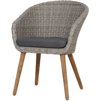 OUTFLEXX Kota Cocktail-Sessel, grau-meliert, Akazie/Polyrattan, 60x65x84 cm, inkl. Auflagen, FSC®-zertifiziertes Produkt
