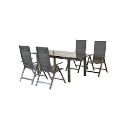 Merxx Gartenmöbel-Set Taviano 5-teilig Grau Ausziehtisch