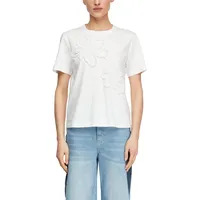 Comma, T-Shirt mit Blumenapplikationen - 38