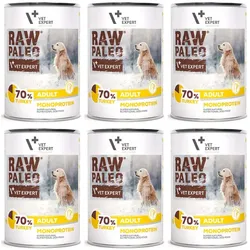 RAW PALEO Nassfutter für erwachsene Hunde Truthahn 6x400g