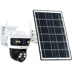 LUVISION 4G / LTE PTZ Dual Objektiv Solar Überwachungskamera mit SIM Karte Mikrofon KI Bewegungsverfolgung