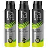 Fa MEN Sport Energy Boost Deospray 72h Deo Schutz Deodorant Body Spray 3x 150ml