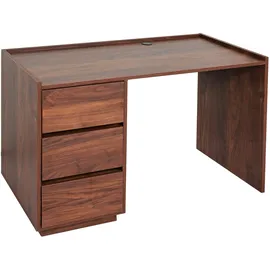 Mendler Schreibtisch HWC-J78 Walnuss-Optik
