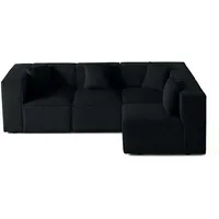 Lisa Design Arty - modulares Ecksofa rechts 5-Sitzer - Cord , Schwarz - Schwarz