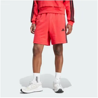 Adidas Essentials 3-Streifen French Terry Shorts hellrot|SCHWARZ XS