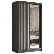 masseno Schwebetürenschrank LAMELLO 120 x 216 x 61 cm Grau