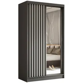 masseno Schwebetürenschrank LAMELLO 120 x 216 x 61 cm Grau