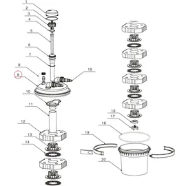 Wiltec SunSun Ersatzteil für Druckteichfilter CPF-500 Deckel, Teichdruckfilter UV-Lampe 18 W, Teichfilteranlage 10000 l/h, effiziente Wasserfilterung