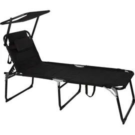 Lex XXL Sonnenliege 200 x 70 x 45 cm Schwarz