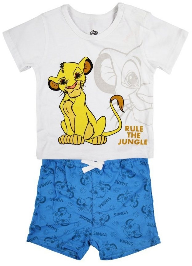 Disney Print-Shirt König der Löwen Simba Baby Shorts plus T-Shirt Gr. 62 bis 86, 100% Baumwolle blau 68