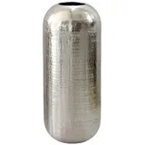 Wohnling Bodenvase Aluminium 60cm Silber - Dekovase groß - Standvase rund modern - Vase Metall für Blumen - Design XL Wohnzimmer Deko - Wohndeko Handmade