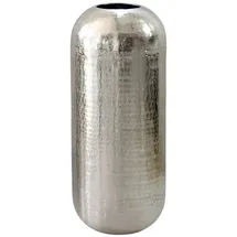 Wohnling Bodenvase Aluminium 60cm Silber - Dekovase groß - Standvase rund modern - Vase Metall für Blumen - Design XL Wohnzimmer Deko - Wohndeko Handmade