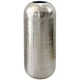 Wohnling Bodenvase Aluminium 60cm Silber - Dekovase groß - Standvase rund modern - Vase Metall für Blumen - Design XL Wohnzimmer Deko - Wohndeko Handmade