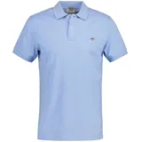 GANT Herren Poloshirt - Slim Shield Pique Polo Kurzarm, Knopfleiste, Logo Hellblau 3XL,