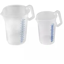 Thermohauser Messbecher m. geschlossenem Griff, 5000 ml, Kunststoff PP, blaue Skala in Litern und Millilitern