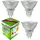 Trango LED-Leuchtmittel MR16030 3W G4 warmweiß 3 St.