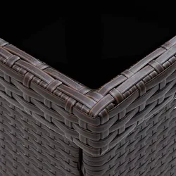 vidaXL 5-tlg. Garten-Essgruppe Poly Rattan und Glas Garten : Farbe - Braun