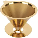 Kaffeefilter, Goldwabenedelstahl, wiederverwendbarer Übergießkaffeefilter-Kaffeetropfer