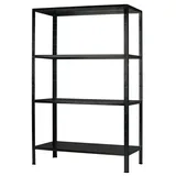 SCHULTE Regalwelt Steckregal mit 4 PowerMAX Fachböden, 65 kg Tragkraft, 190x100x40 cm (HxBxT), schwarz-Struktur, Lagerregal, Werkstattregal, Kellerregal, Steck-Grundregal