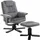 Idimex Relaxsessel Charles Samtstoff 76 x 87 x 61 cm Grau mit Hocker