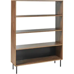 Bücherregal mit 4 Fächern NANTON Holz Dunkler Holzfarbton
