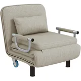 Klappbarer Schlafsessel, 3 In 1 Klappsessel Mit Verstellbarer Rückenlehne, Für Schlafzimmer Und Gästezimmer, Grau