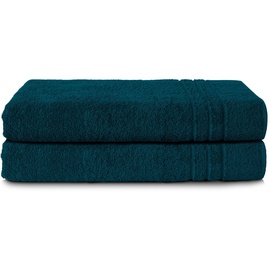 Komfortec 2er Saunatuch Set 80x200 cm aus 100% Baumwolle, XXL-Saunatücher, Sauna Handtuch, Weich, Groß, Frottee, Schnelltrocknend, Petrol