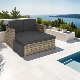 Tectake Korfu Rattan Lounge 2-Sitzer beige