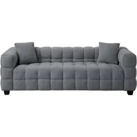 Atlantic Home Collection 3-Sitzer "Stella", grau, B:206cm H:63cm T:79cm, ATLANTIC HOME COLLECTION, Sofas, inkl. 2 Zierkissen und mit modernem Teddy Stoff