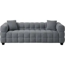 Atlantic Home Collection 3-Sitzer "Stella", grau, B:206cm H:63cm T:79cm, ATLANTIC HOME COLLECTION, Sofas, inkl. 2 Zierkissen und mit modernem Teddy Stoff