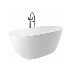 Kludi RESA O Badewanne 51BF0353 Oval, 160 x 70 x 58 cm, Ablauf enthalten, Mattweiß