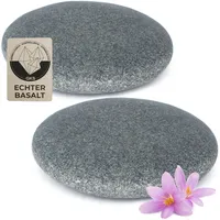 Hot Stone Nackenstein aus zertifiziert echtem Basalt für viel Wärme (2 Stück) – zur Ergänzung deines Hot Stone Massage Sets