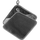 Westmark Topflappen – Praktische Topflappen für sicheres Arbeiten an Herd und Backofen, Küchenhandschuhe mit Hitzeschutz bis 250°C – Grau/Anthrazit