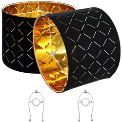 VEVOR Lampenschirm Trommel 33x33x25cm Mittelgroß mit Harfe Diamant-Hohldesign
