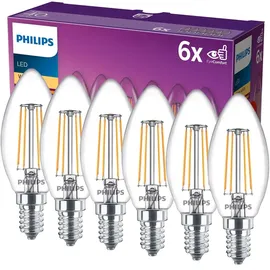 Philips LED-Lampe Classic Candle 4,3W E14 warmweiß 6 St.