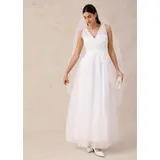 bonprix Brautkleid aus Tüll und Spitze, weiß, Gr.34, Romantisches Brautkleid mit bezaubernder Spitze und weitem Tüllrock für den ganz besonderen Tag