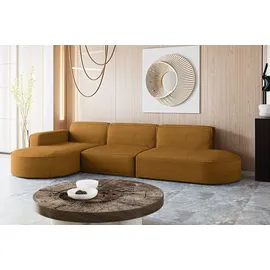 kaiser möbel Ecksofa Designer, Sofa L form MODENA stoff Poso Senffarbe Links - Gelb