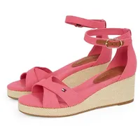 Tommy Hilfiger FLAG CRISS-CROS MID WEDGE ESPAD Keilsandalette, Riemchensandale, Sommerschuh mit verstellbarer Schnalle rosa 42 EU