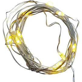 Fachhandel Plus Micro LED Draht Lichterkette mit 20 LED ́s Timerfunktion Indoor Batteriebetrieb